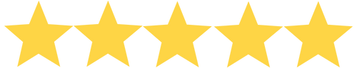 Five yellow stars in a row
